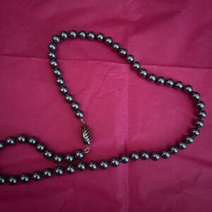 Majorcan black pearl necklace 18”